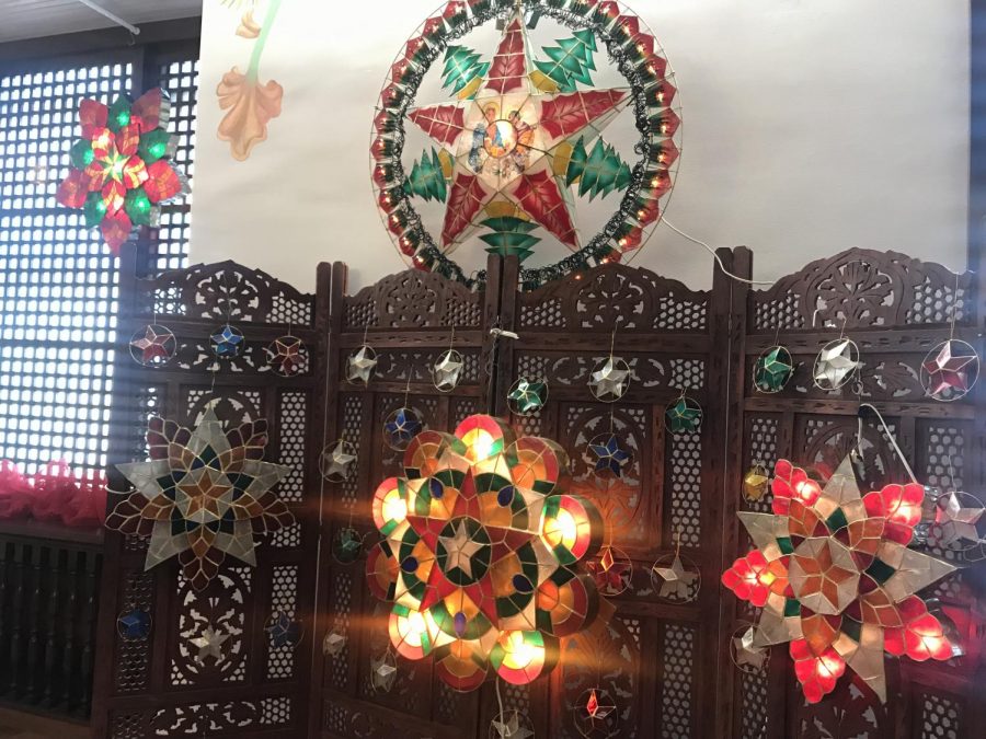 Philippines- The “Parol” (star-shaped lantern) is an iconic symbol of Filipino Christmas tradition prominently displayed outside homes or in the cities and villages. It symbolizes the star of Bethlehem that guided the 3 Kings.