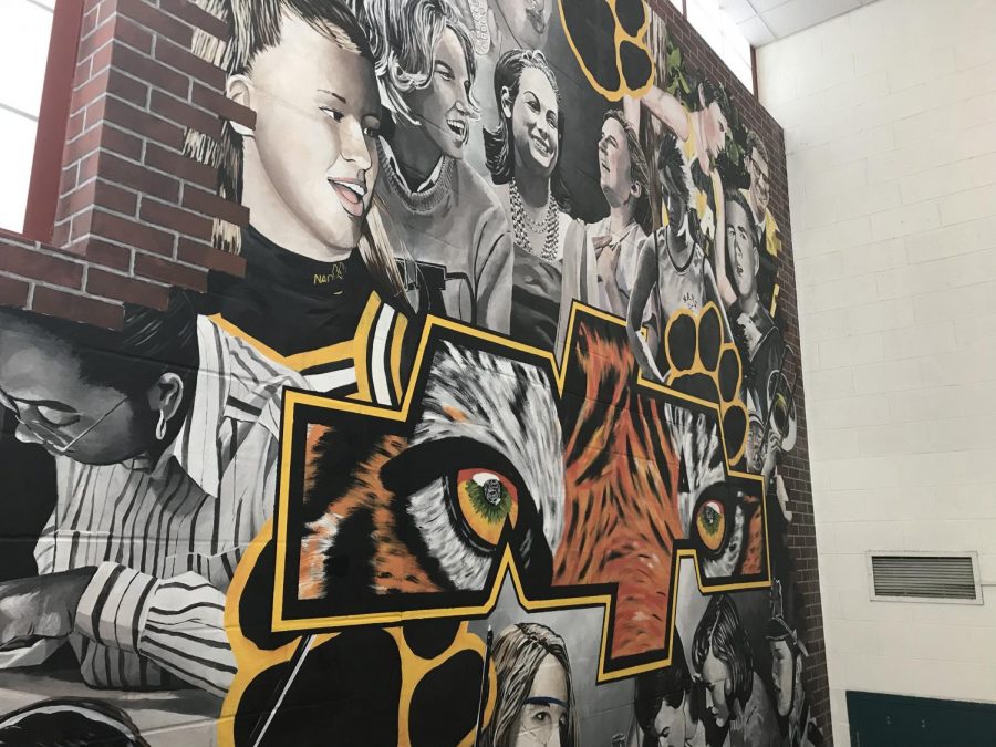 New mural along staircase