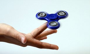 Blue Hand spinner, fidgeting hand toy; Shutterstock ID 638688619