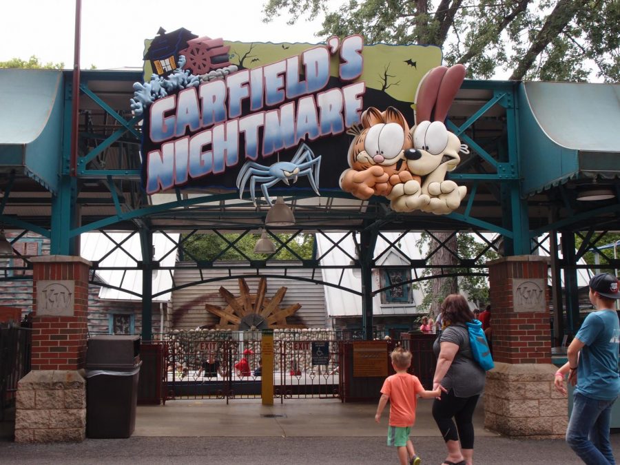 The exit to Garfield's Nightmare at Kennywood Park