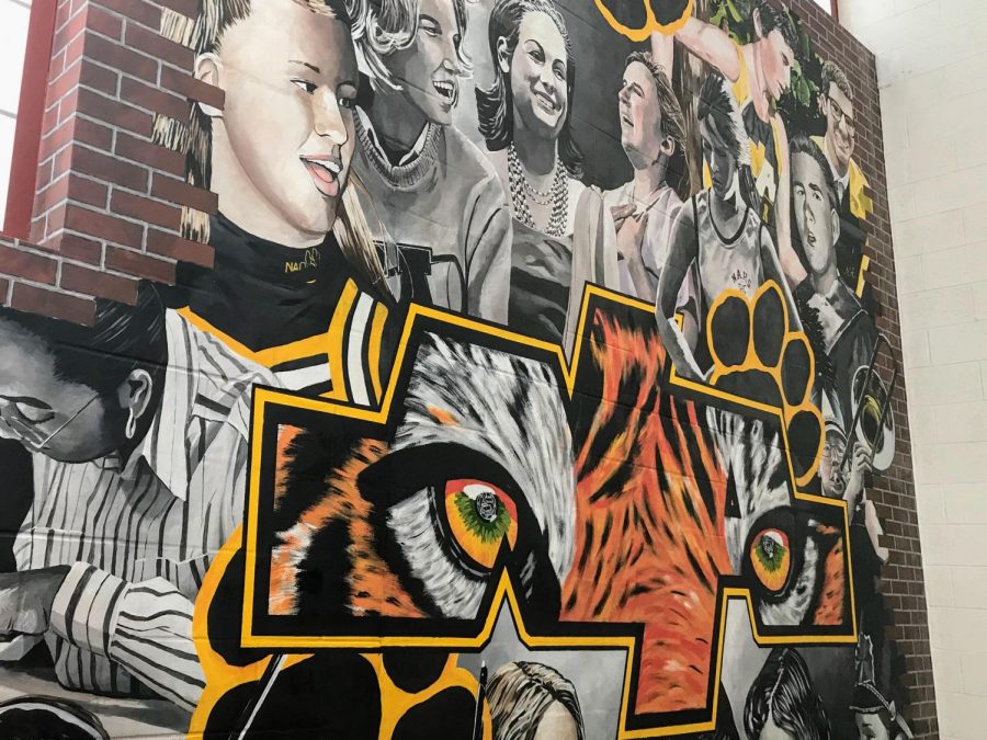 Mural inside of North Allegheny Intermediate High School for ninth and tenth graders.
