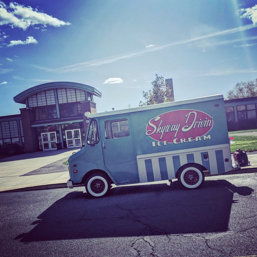 Mr. Geibel's ice cream truck outside NAI.