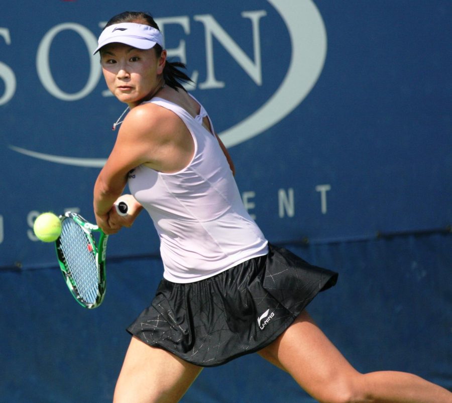 Peng Shuai competes at the 2010 US Open.
