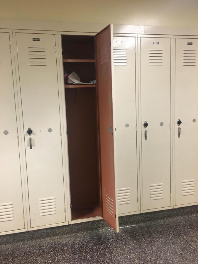 The state of many lockers at NAI: empty and unused.