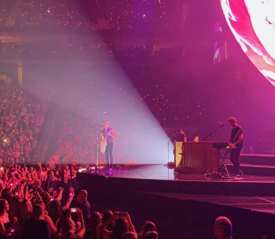 Shawn Mendes onstage in Pittsburgh, PA during a concert in 2019.