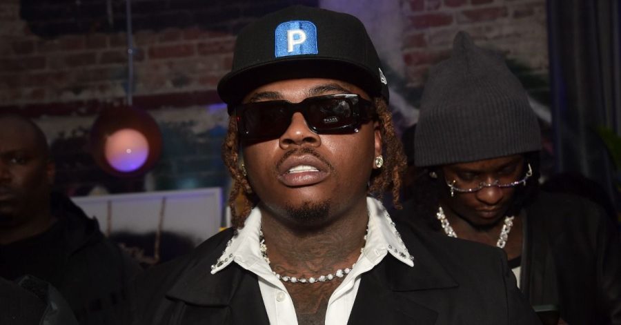 Rapper Gunna, wearing a hat showing the P emoji, the staple visual of the pushin P trend.