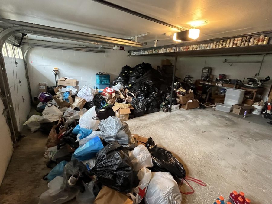 Vincent Rotunnos garage is filled with garbage bags of shoes, both miscellaneous and sorted.