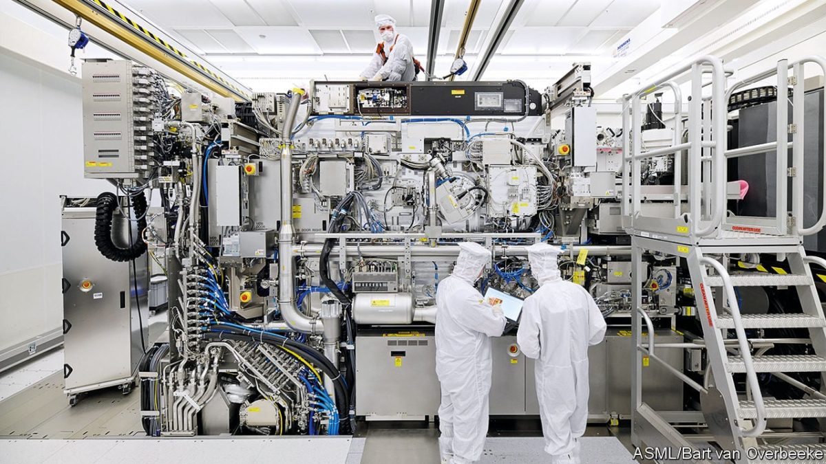 One of the ASML machines that make semiconductors. These machines can not be sold in China.