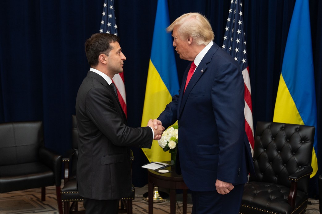 Trump and Zelenskyy shaking hands. Picture taken by The Presidential Office of Ukraine