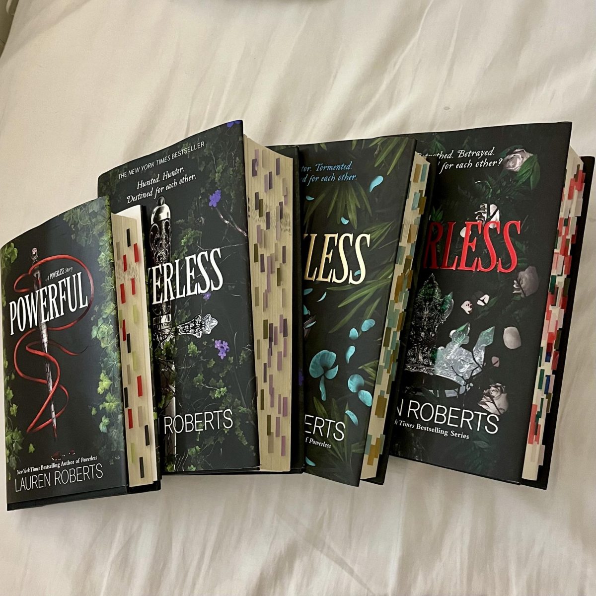 My copies of the Powerless series, including annotations.
